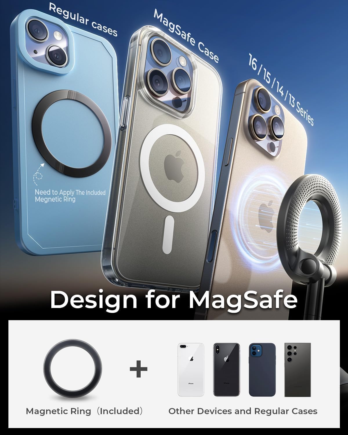 360° Magnetic Car Mobile Holder for Dashboard Vacuum Suction Phone Holder