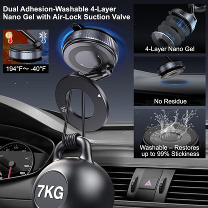 360° Magnetic Car Mobile Holder for Dashboard Vacuum Suction Phone Holder