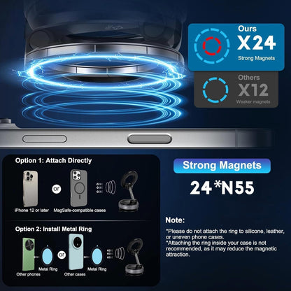 360° Magnetic Car Mobile Holder for Dashboard Vacuum Suction Phone Holder